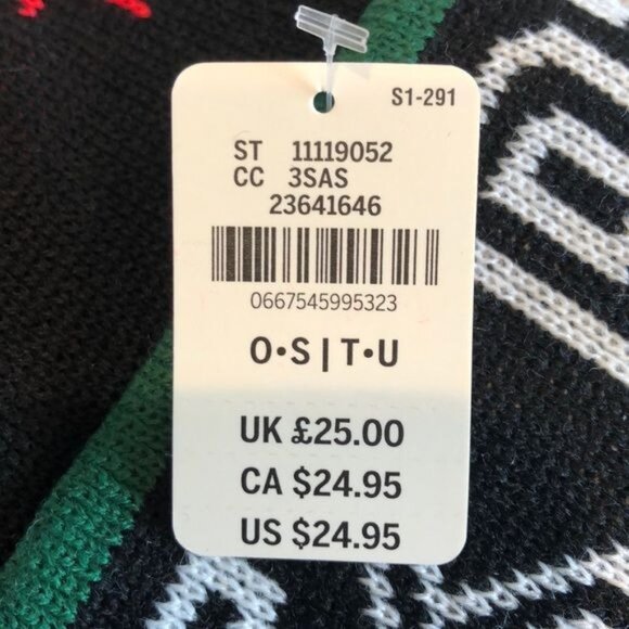 NWT Victorias Secret Pink Knit Hat Beanie Black Red Pom-Pom One Size - Picture 4 of 4